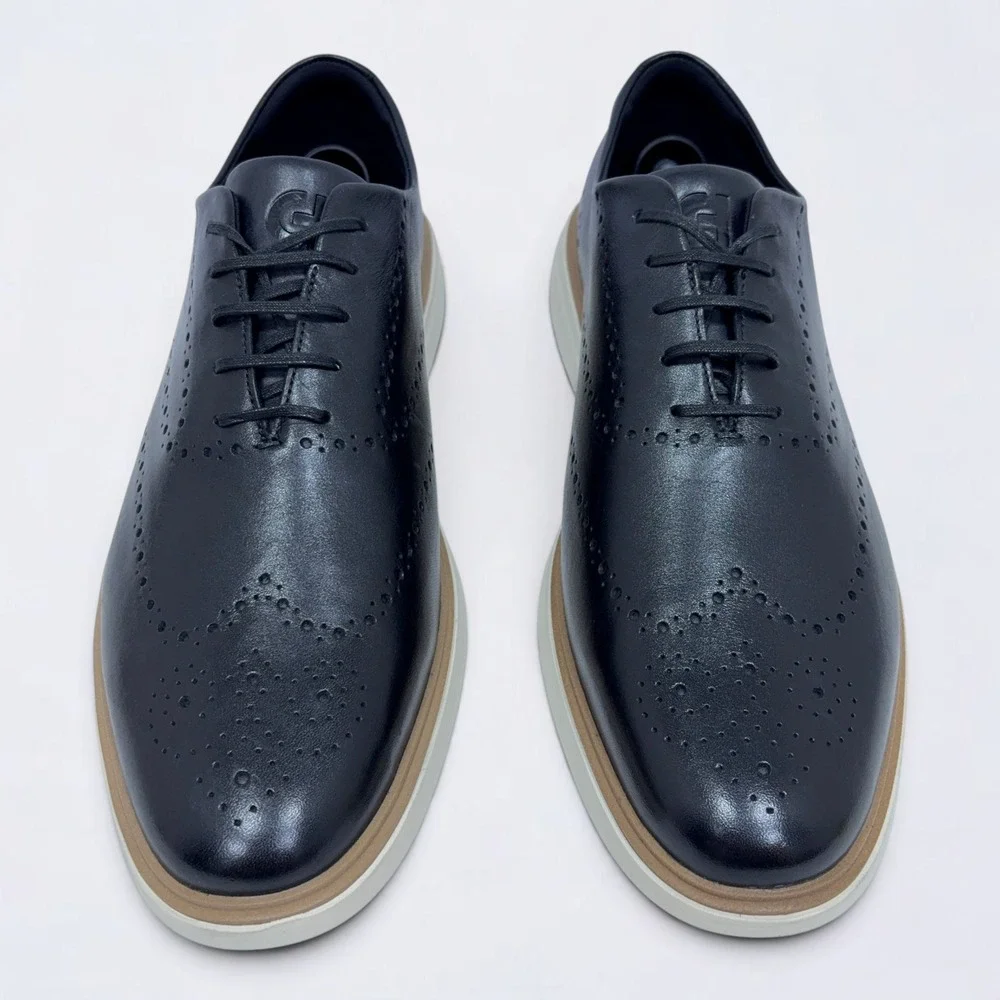 Cole Haan Original Grand Cityspectre Wingtip Oxford Shoes Mens 12M Black Leather